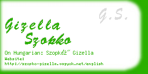 gizella szopko business card